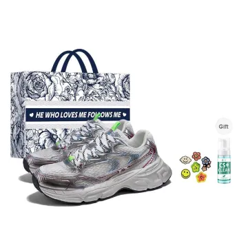 Kappa Cushioning Breathable Low Top Chunky Sneakers Unisex Cool Gray New Year Red