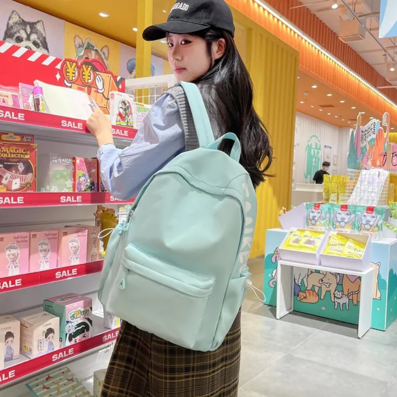 WICKBUEN Nylon Backpack Unisex White/Black/Pink-18