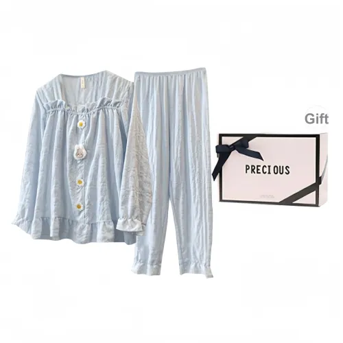 OEING Pajama Set Women's Gift Box Set Blue