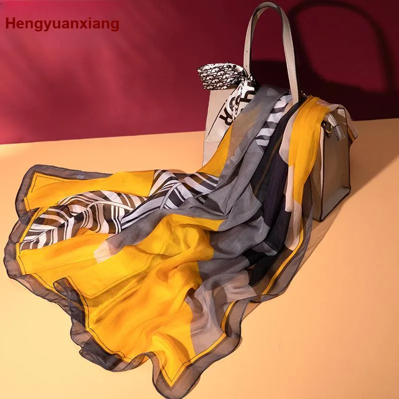 H YXIANG Silk Scarves Women's-2