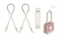 Dempsey 30m White Shoulder Strap 65cm[2 Pack]+Beige Gold Buckle Shoulder Pads