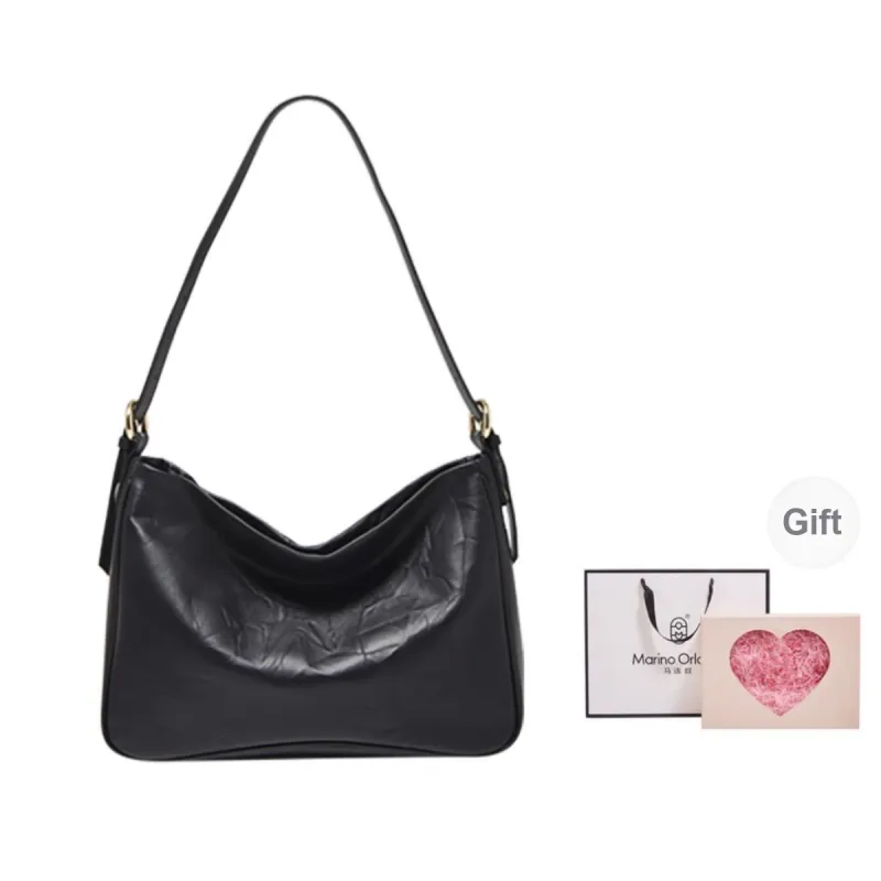 Marino Orlandi Cow Leather Synthetic Leather Crossbody Bags Shoulder Bags Large Size Unisex Black/Ecru-8