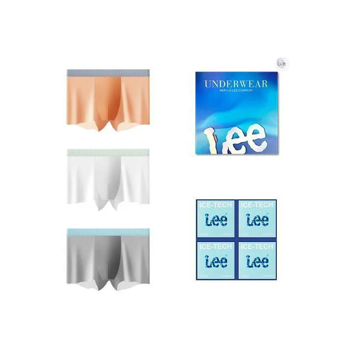 Мужская нижняя одежда Lee Co-branded модель Ice Cool Шелк бесшовная комфортная и дышащая подарочная коробка 4 штуки