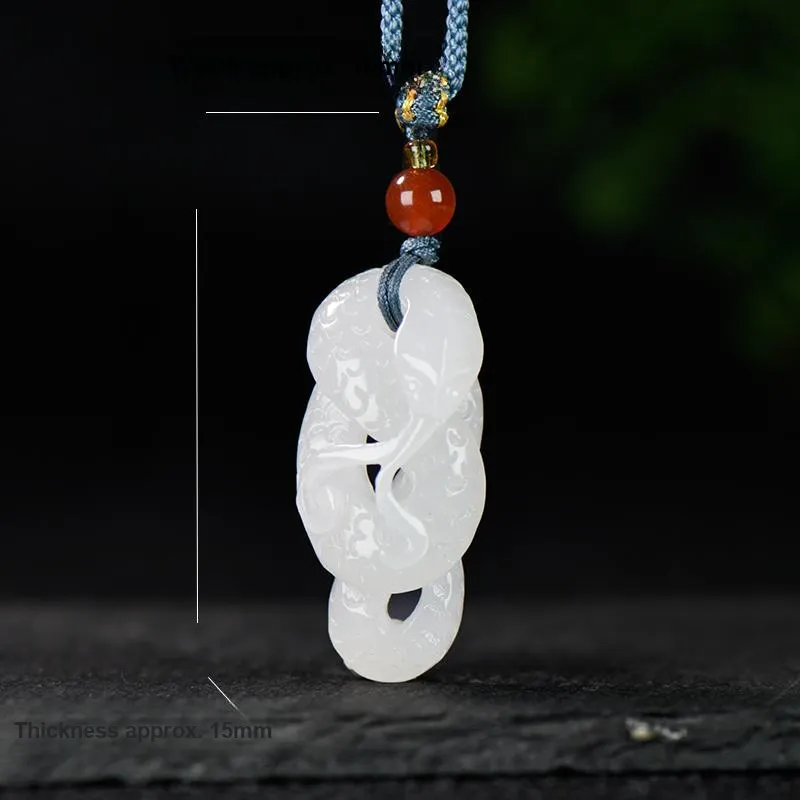 KUNYUYAO Hetian Jade Pendants White Jade Unisex-11