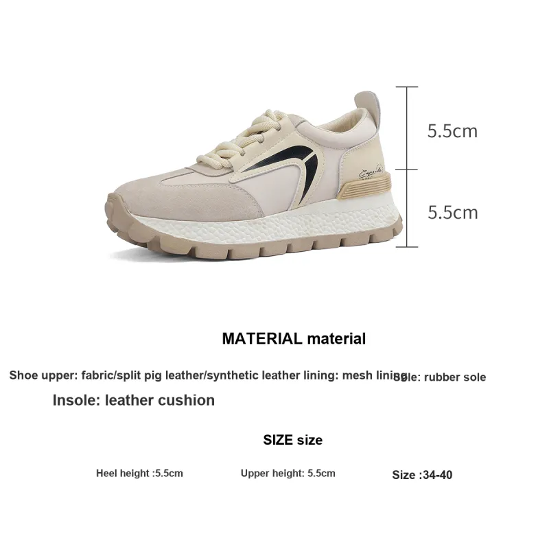 D FUSE SCANDINAVIA Cushioned Wear Resistant Height Increasing Low Top Chunky Sneakers Women's-8