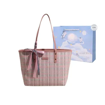 Duoluplo Doron Paul PU Tote Bag, Shopping Bag, Crossbody Bag, Shoulder Bag Regular Women's Sky Blue/Pink