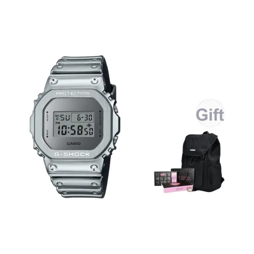 CASIO Кварцевый механизм Смольный ремешок Часы унисекс Серебристый циферблат