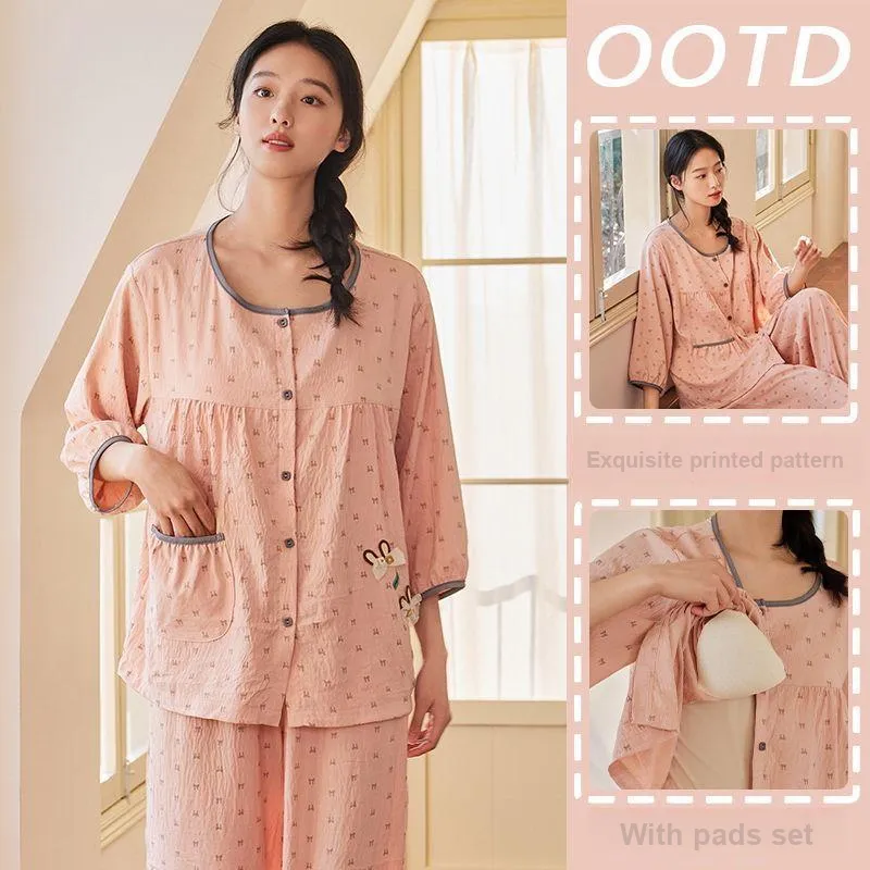 XISHE Pajama Set Women's Cherry Blossom Pink-1