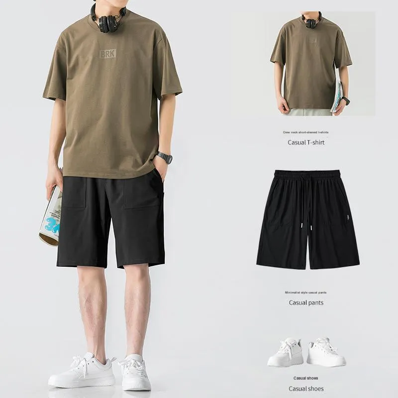 WOOD SOON Casual Mid Length Trendy Men's Knee Length Pants Men's-4