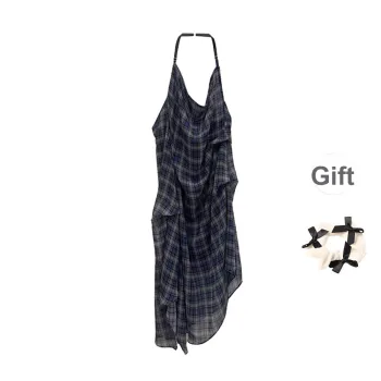 TURN UP Slip Dress Women's Blue Purple+Bowknot Hair Tie Comes With
