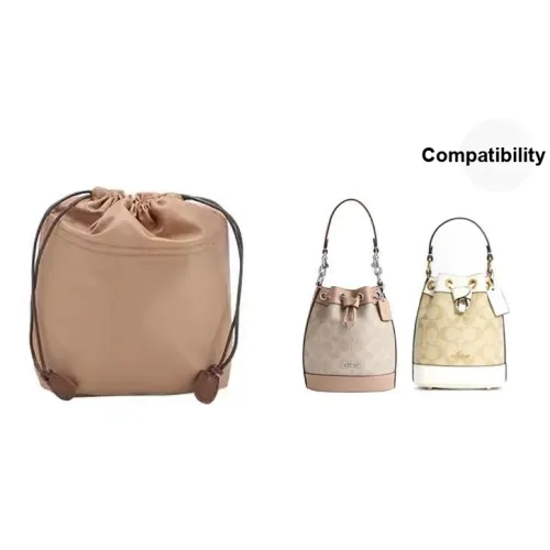 Сумка из нейлона подкладка женская бежевая коричневая