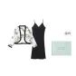 [Gift Box Set]Floral Top+Camisole Black Skirt Vacation 2-Piece Set