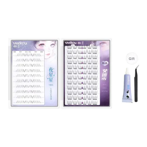 YANROU Ночной свет STAR+Девушка Группа 2,0 Вверх и вниз Набор с ресницами Combo Set Естественный Увеличивающий Стиль
