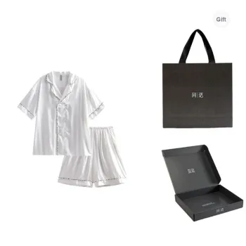 Same Language Pajama Gift Boxes Men's Snow White Stripes