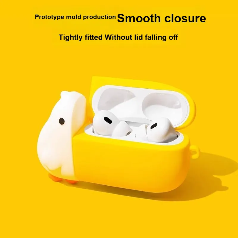 Compatibility With Apple AirPods 4/2/3/4th Generation/AirPods Pro/Pro 2 Silicone Yellow Billed Cuckoo Headphone Cases-1