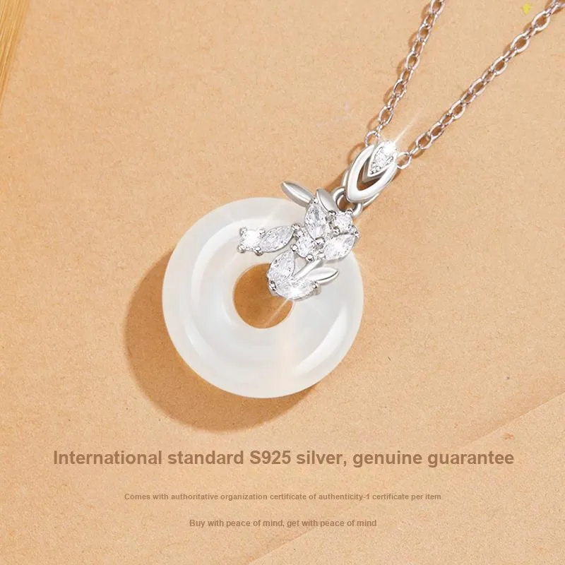 MOLADY Chalcedony Natural Jade Necklace For Women's Women's-3
