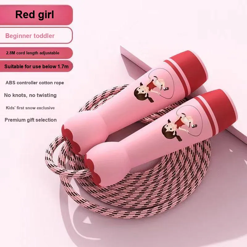 Kaikang Student Supply Non Countable Jump Ropes Kindergarten Kids' ABS Controller, Cotton Cord-3