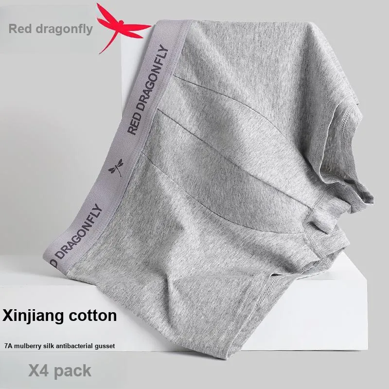 RED DRAGONFLY Cotton Panties Men's 4 Pack Gift Box Set-5
