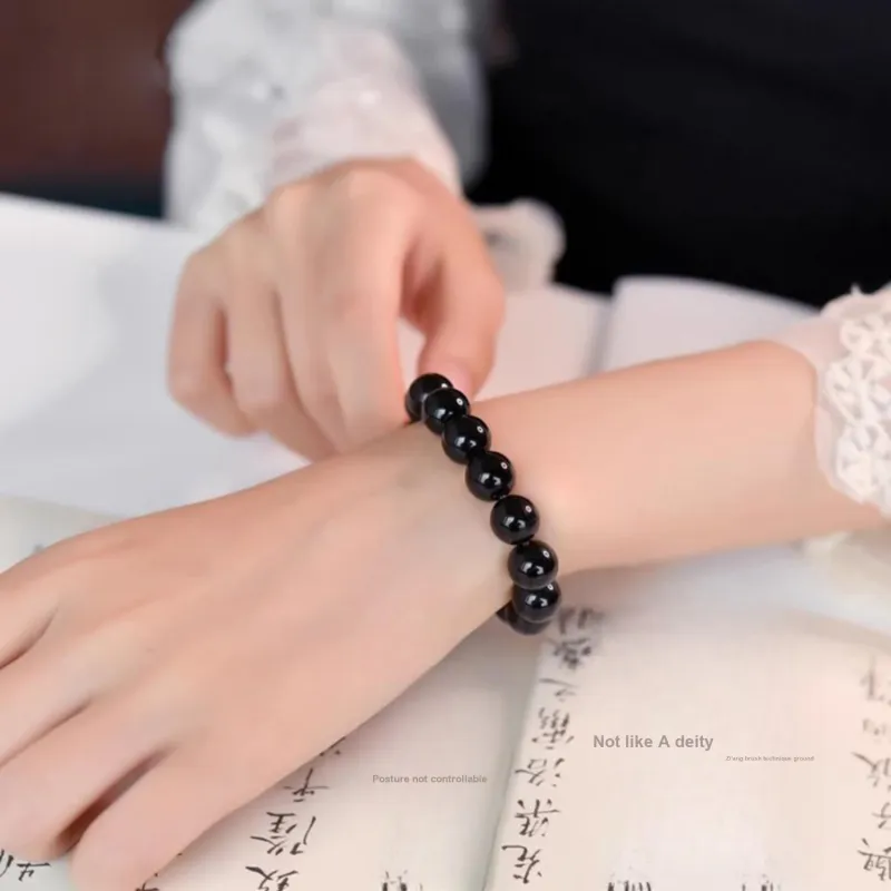 Moon Jewelry Natural Obsidian Bracelets Unisex-4