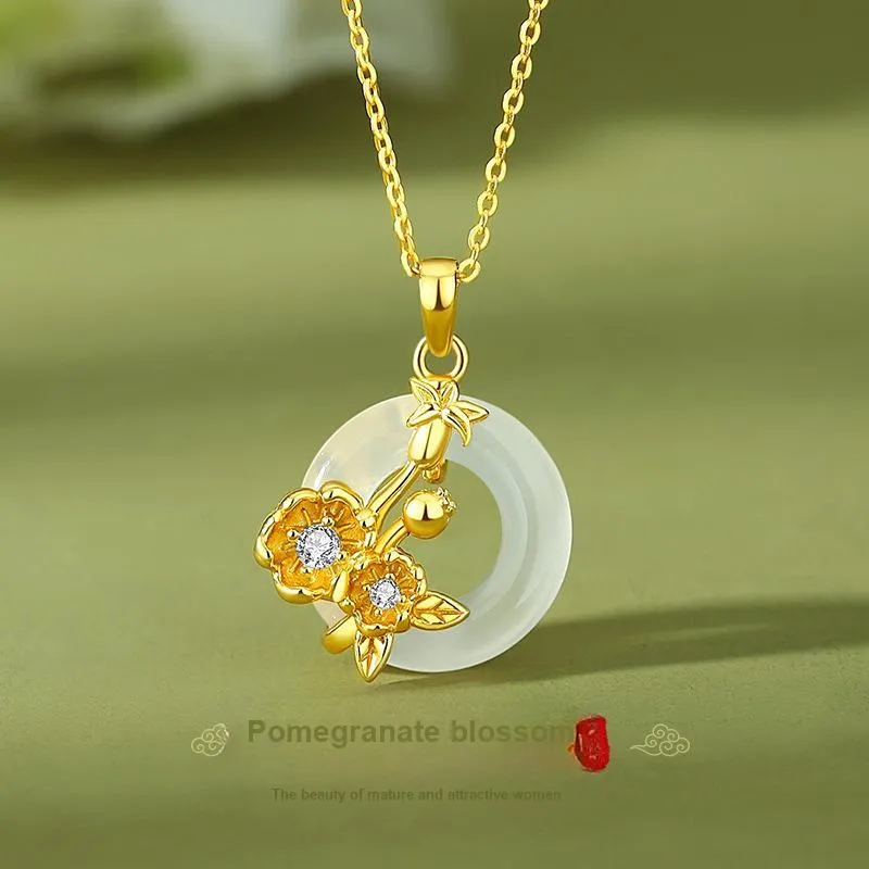 JINJI Natural Chalcedony Necklaces Women's-11