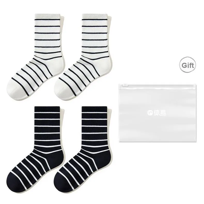 Temooues Mid Calf Socks Women's Shopping Bag Combo Set-40