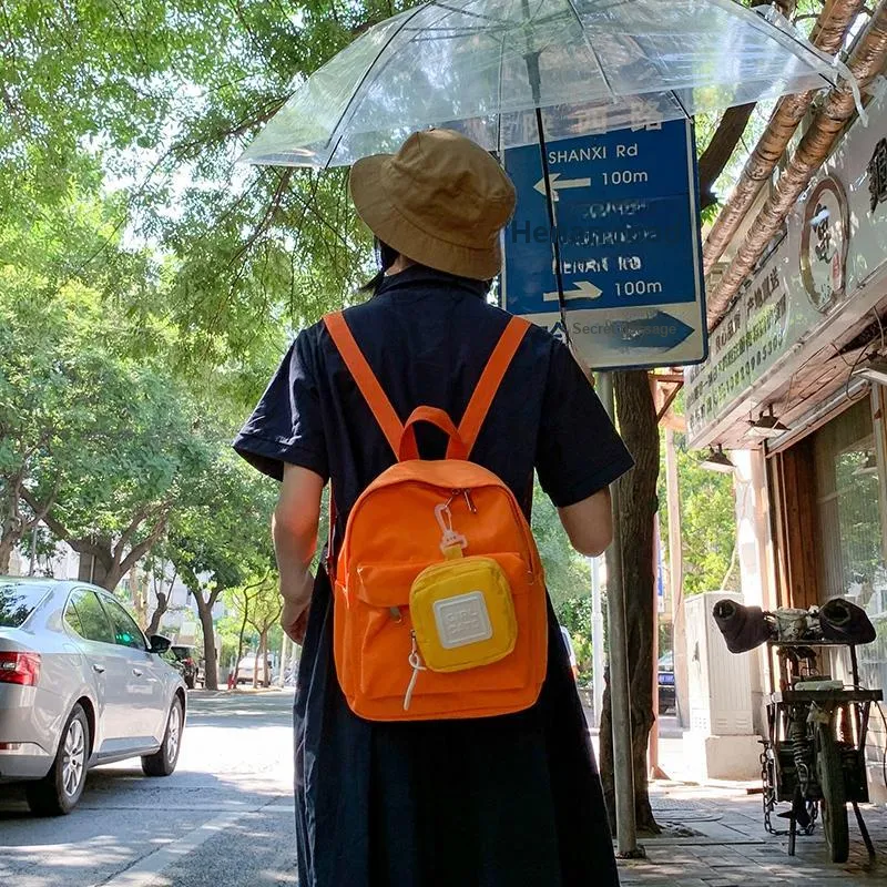 NX DOUGHNUT Nylon Backpack Unisex Black/Pink/Yellow/Orange/Green/Blue-9