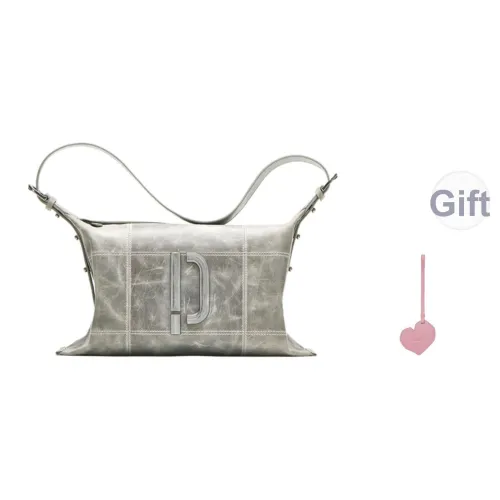 PECO Коровья кожа Эксклюзивная Нет Сочетающихся Стилей Сумка через плечо Большая Унисекс Серебристо-серый