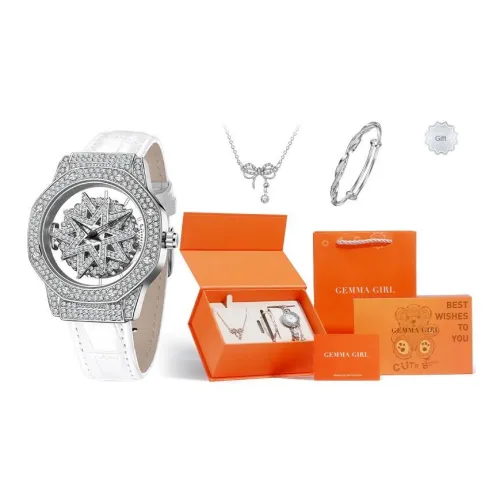 GEMMA GIRL FIVE Пятиугольная Звезда Коллекция Кварцевый механизм Кожаный ремешок Часы Женские часы С циферблатом Skeleton