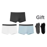 Men's Underpants 3 Pack (White+Smoke Gray Blue+Dove Feather Gray)