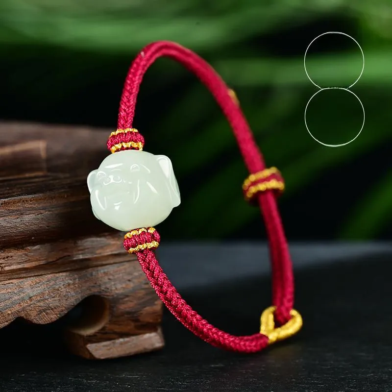 KUNYUYAO Hetian Jade Bracelets Pale Greenish White Jade Unisex-43