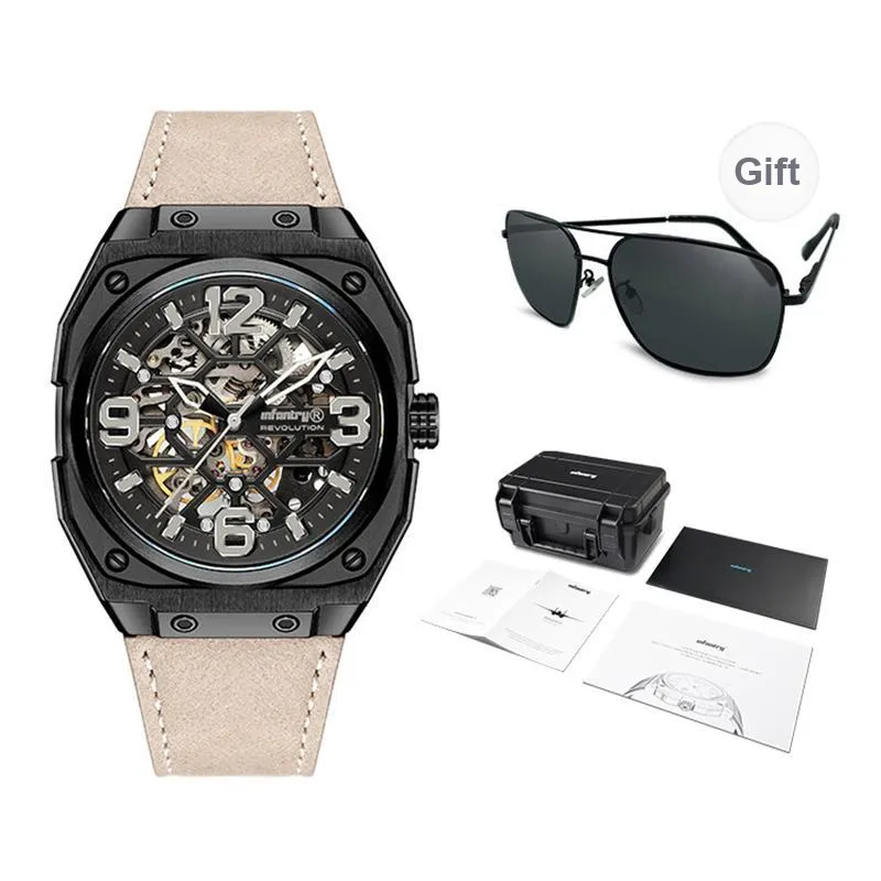 INFANTRY Pioneer Series Automatic Mechanical Movement Watch Men's Watches Black Dial-0