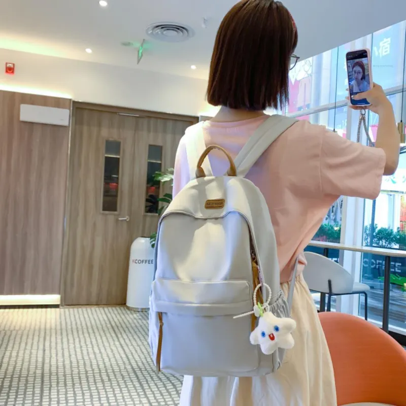 Meow In The Grass Nylon Backpack Unisex Multicolor-9