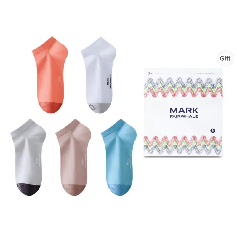 FAIRWHALE Ankle Socks Unisex Box 5-Pack-15