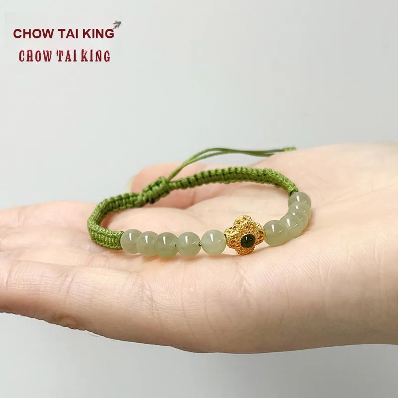 CHOW TAI KING Hetian Jade Bracelets White Jade/Pale Greenish White Jade Women's-2