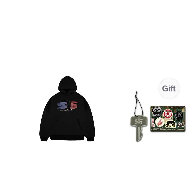 S45 Sweatshirt Fall And Winter Unisex Black Gray Two-Tone-2