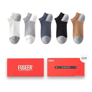 FUGEER Ankle Socks Men's Box 5 Pack