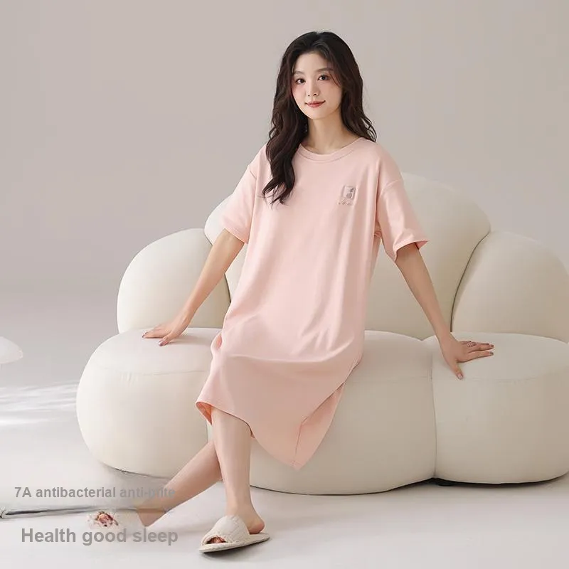 FENTENGCARE Nightgown Women's Peach-4
