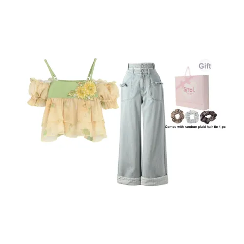 Snbl Брюки + Топ Женские Повседневные Костюмы