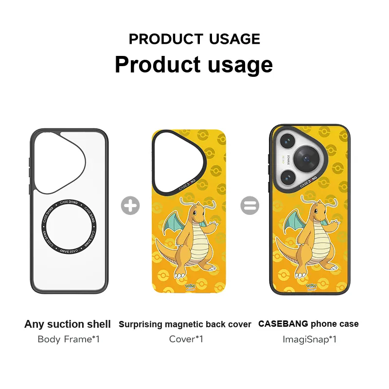 CASEBANG PC Material Pokémon Collaborative Phone Case With Magnetic Back Cover Compatible With Huawei Pura70/pro+/Ultra-10