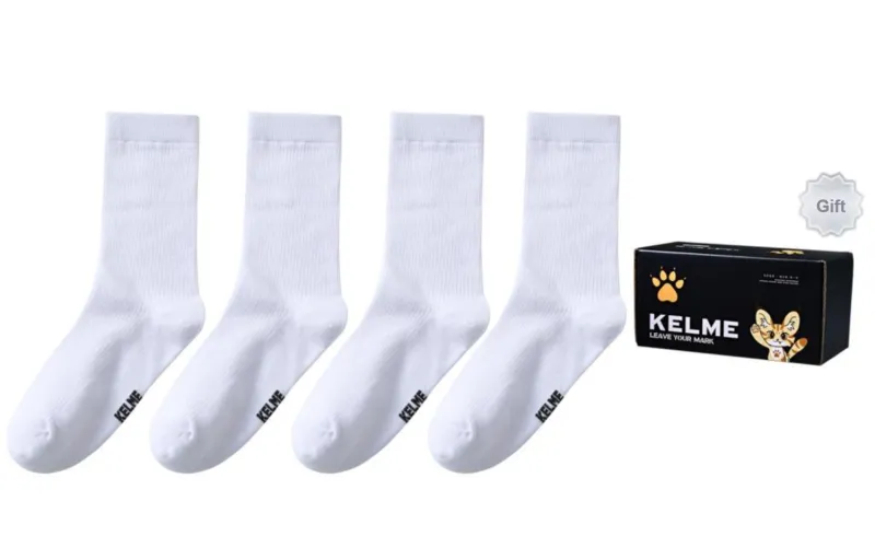 KELME Knee High Socks Unisex Box 4 Pack White-0