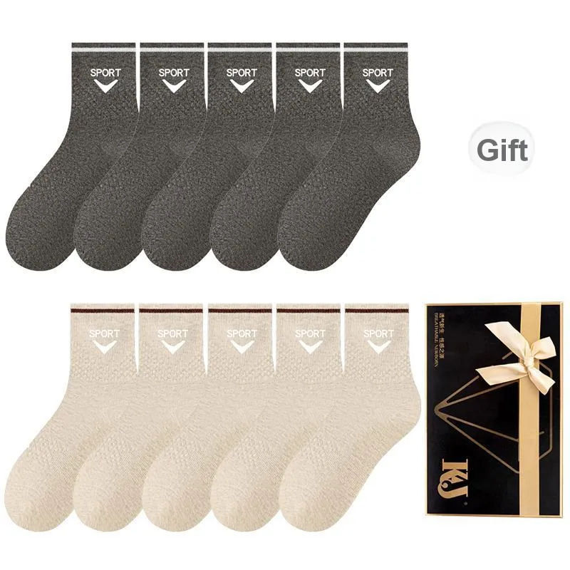 KJ Mid Calf Socks Men's Box Of 10 Packs Mixed Color-15