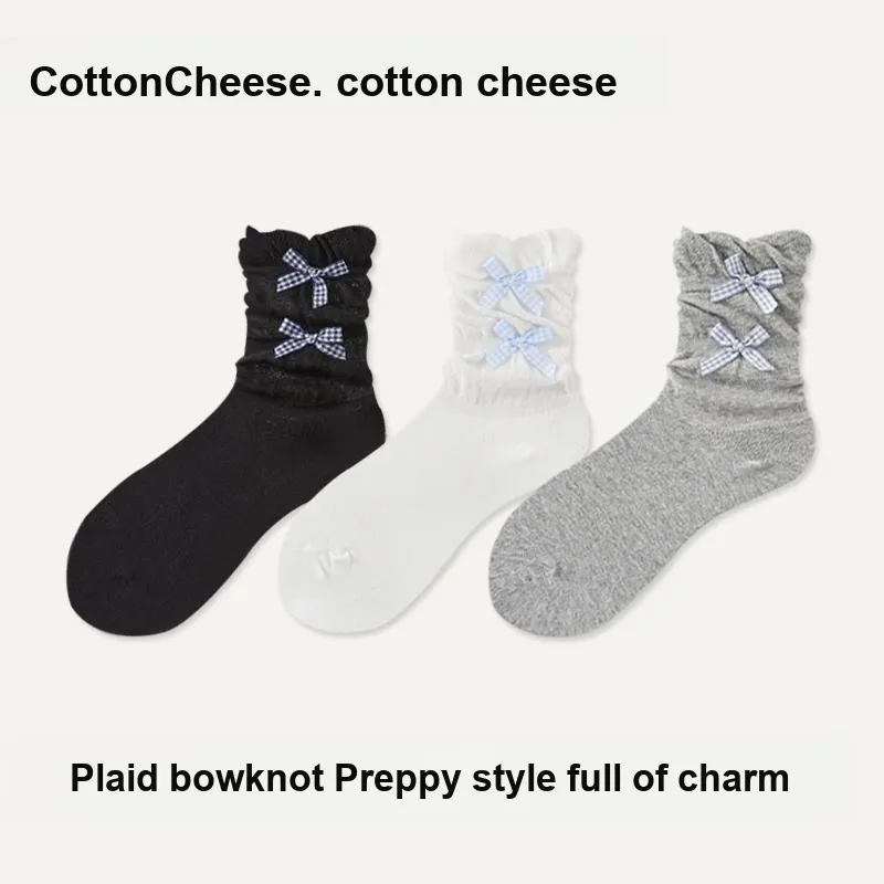 COTTON CHEESE Mid Calf Socks Women's Box 3 Pack-1