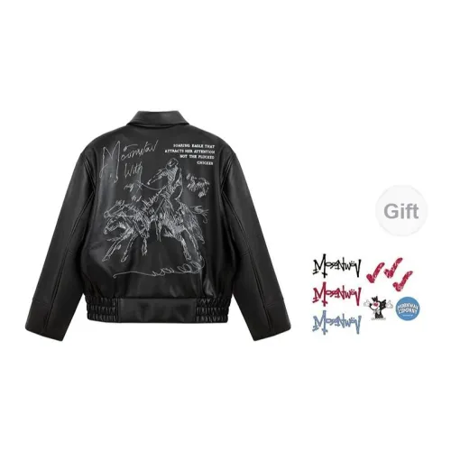 MOONWAV Leather Jackets Unisex Black