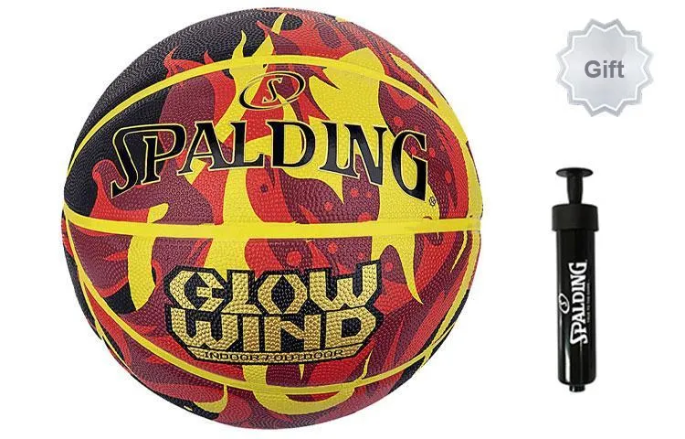 SPALDING Cyclone Series Rubber Basketball Red Yellow Black Size 7 Training Unisex-4