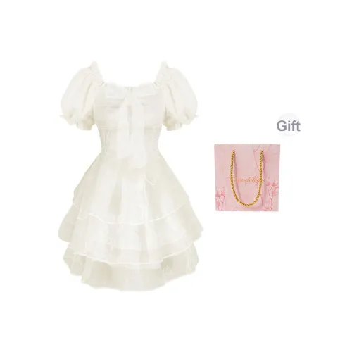 Бренд Cotton Shopping Короткий рукав Платье Женское Абрикос