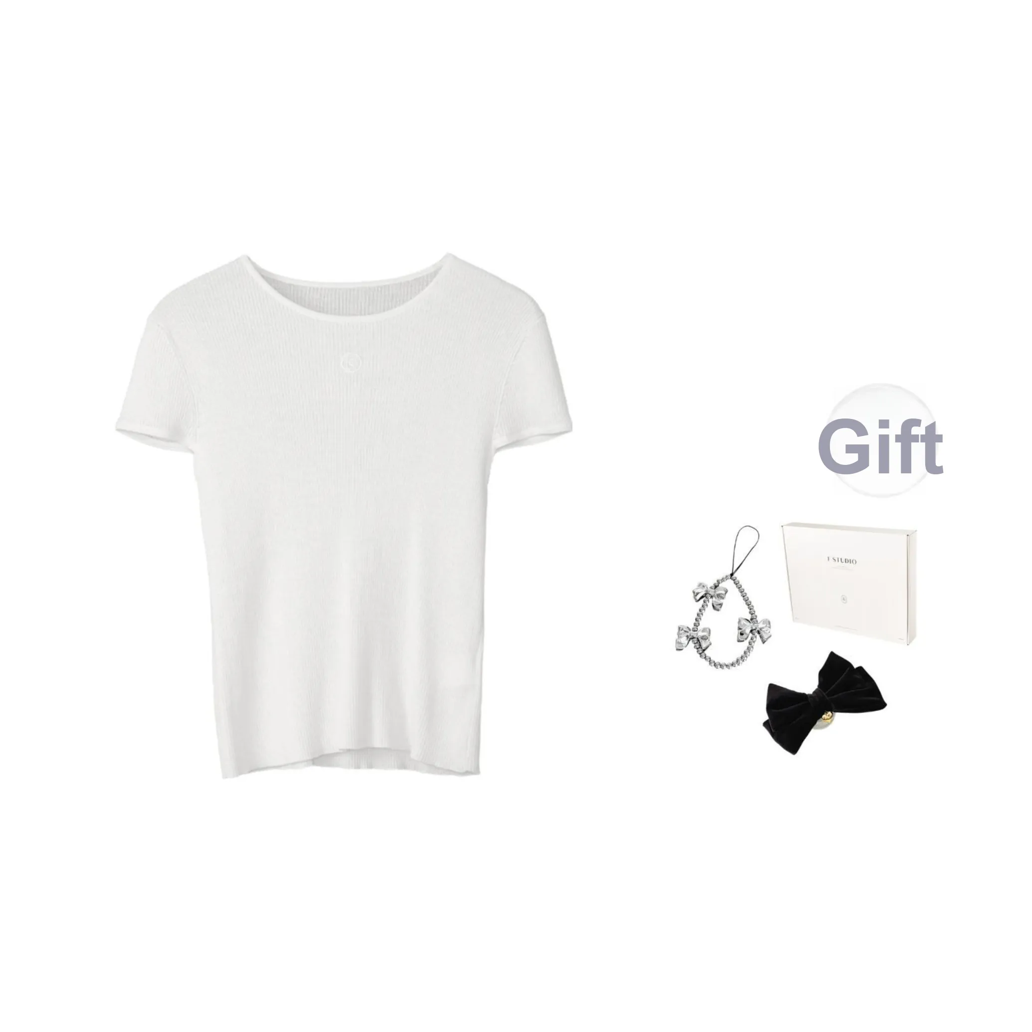 Fstudio Летний Корейский стиль Свежий Девчачий Комплект Универсальный Короткий рукав T-рубашка Женская