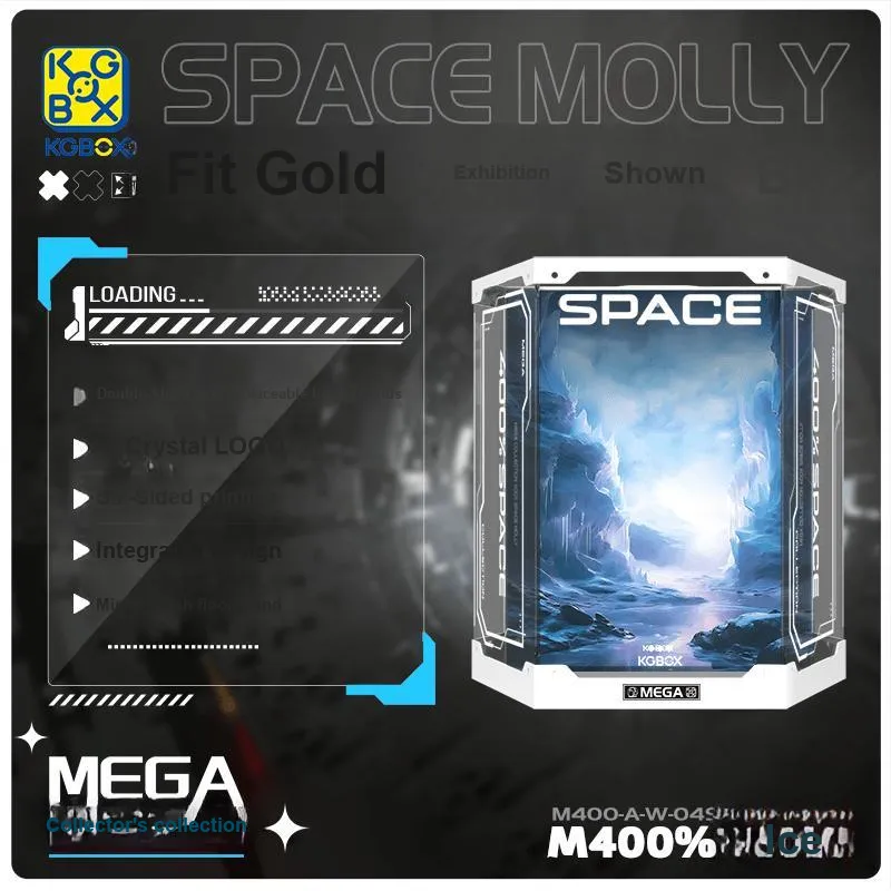 KGBOX Pop Mart Angry Bear Glacier MOLLY 400% 1000% Acrylic Figure Storage Display Case Model Accessories-23