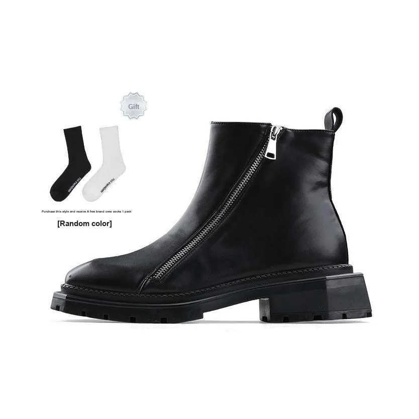 HANQIAORIJI Special-shaped Series Ankle Boots 3cm Unisex Black