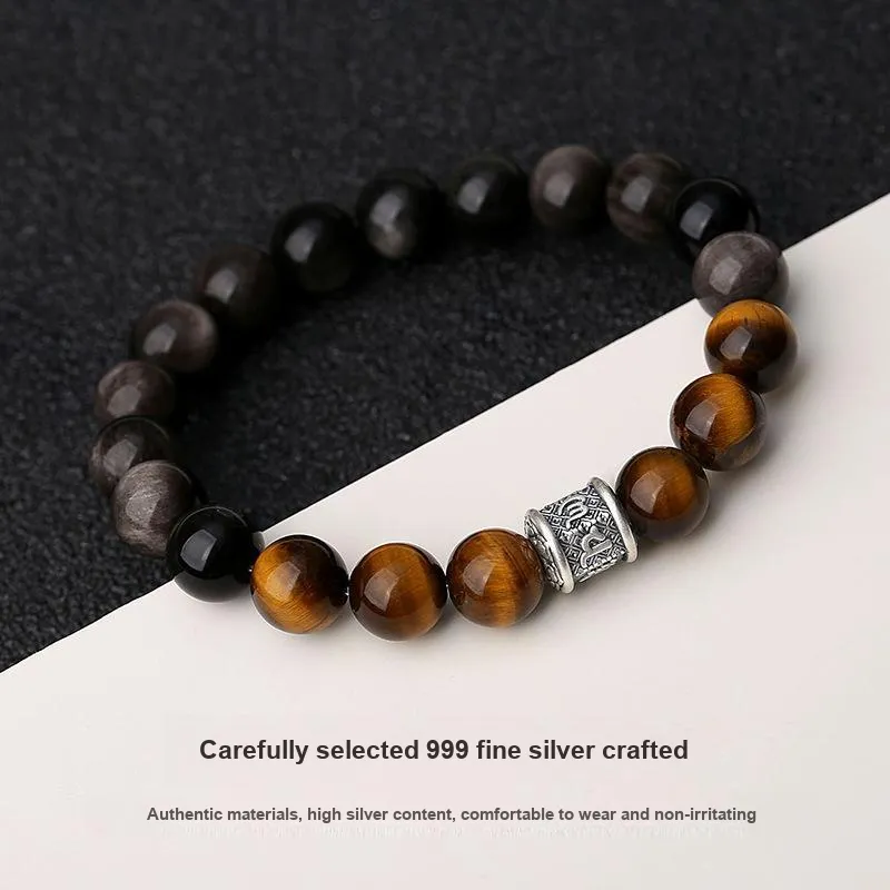FANSHINER Tiger's Eye Stone Bracelets Men's-4