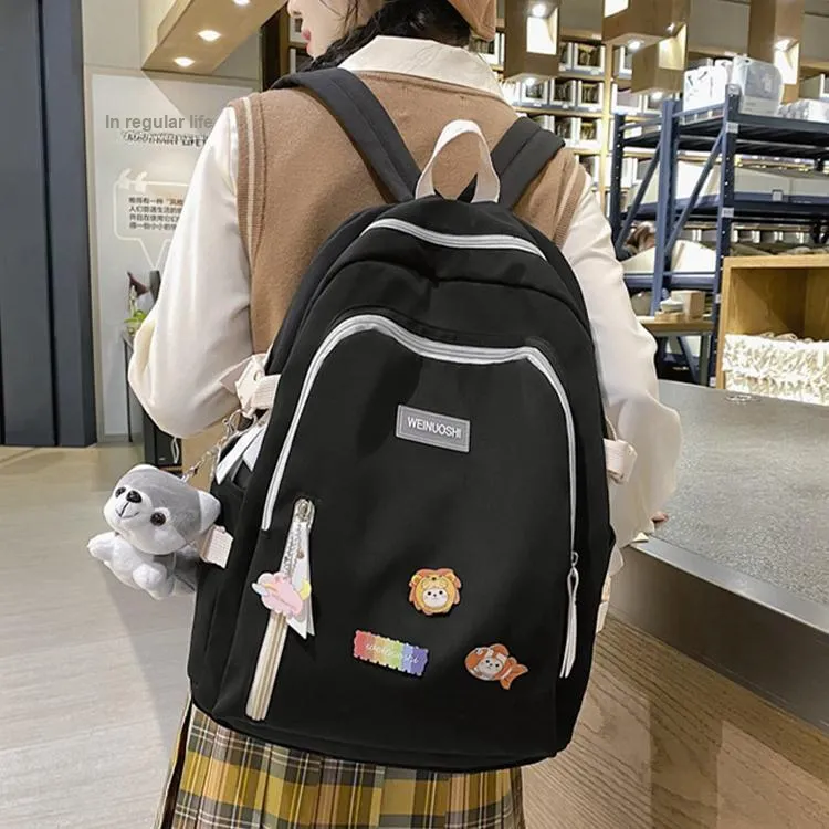 SUN EARTH &U Nylon Backpack Regular Unisex Black-2